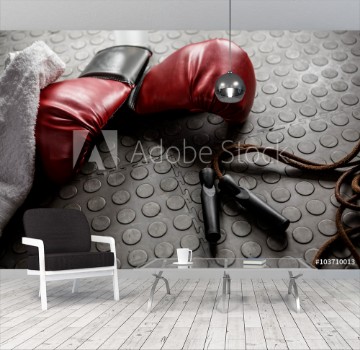 Picture of Boxing gloves and rope